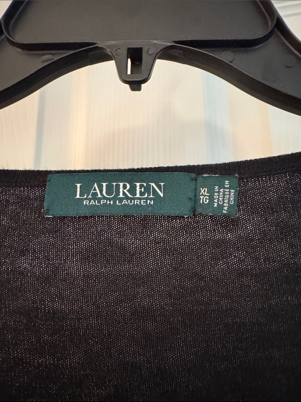 Lauren Ralph Lauren Black V-Neck Ruffle Cuff Sweater - Picture 2 of 8